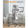 thumbnail image 6 of Doubleslee Ergonomic Office Chair, High Back Mesh Office Chairs with Adjustable Headrest, Lumbar Support, 3D Armrest and Footrest, 6 of 8