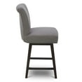 thumbnail image 5 of CHITA 26 in Upholstered Swivel Counter Bar Stools with Back&Wood Legs Set of 2, Fabric in Flint Gray, 5 of 8