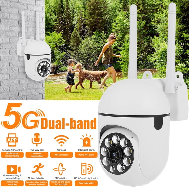 Cámara inalámbrica para interiores, sistema de seguridad inalámbrico 5G con rotación de 360°, 1080P, wifi de alta definición para oficina y hogar.