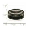 thumbnail image 6 of Titanium Polished 8mm Black IP-plated w/Satin Stripes Band, 6 of 6