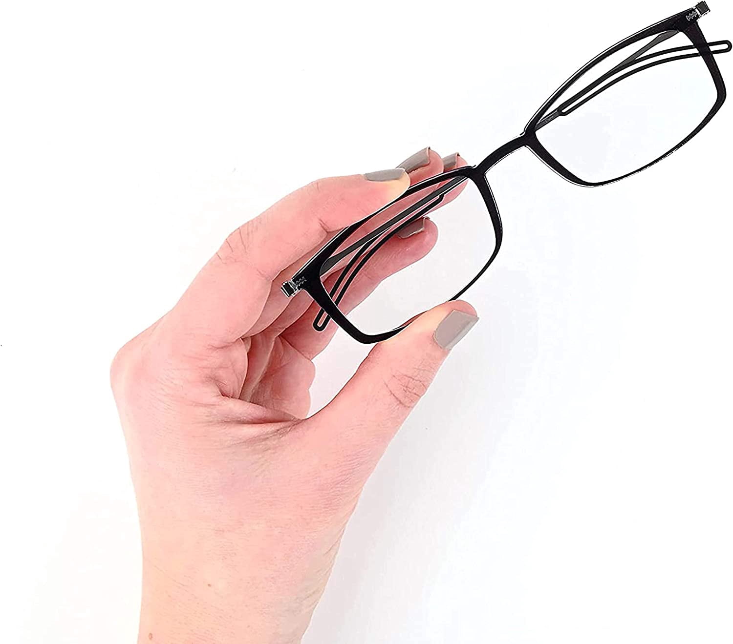 ThinOptics Frontpage Blue-Light Blocking Computer Reading Glasses and Milano Aluminum Case, Black Frames/Blue Light Filtering