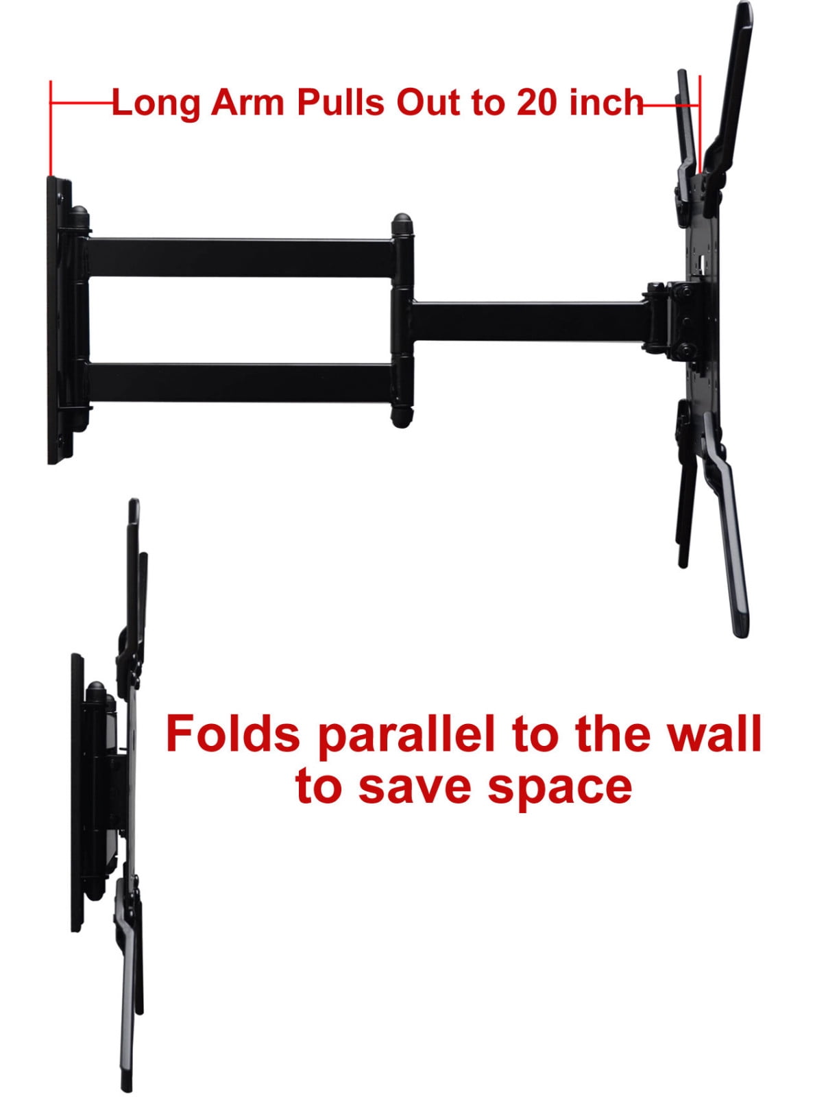 VideoSecu Full Motion TV Wall Mount for Most 26"-55" LCD LED Plasma Flat Panel Screen Display Articulating Bracket CB6