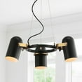 thumbnail image 5 of JONATHAN Y Eugenio 22.5" Adjustable Metal LED Chandelier, Black/Brass Gold, JYL6118A, 5 of 8