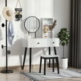 thumbnail image 2 of HOMCOM Vanity Set Dressing Table Set with Stool Mirror Drawers White, 2 of 10