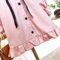 thumbnail image 4 of URMAGIC Baby Girls Long Sleeve Ribbon Casual Dress for Toddler Little Kids Pleated Princess Dresses, 4 of 7