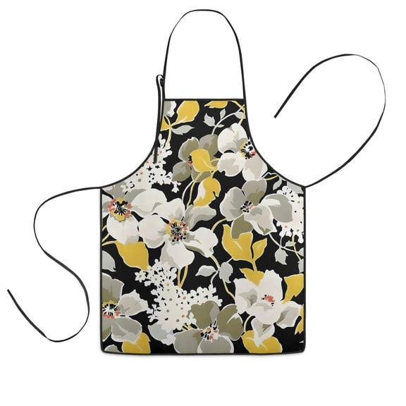 Pioneer Flower Floral Print Pattern Kids Aprons for Girls and Boys,Adjustable Neck Strap Toddler Aprons for Kids Cooking Baking