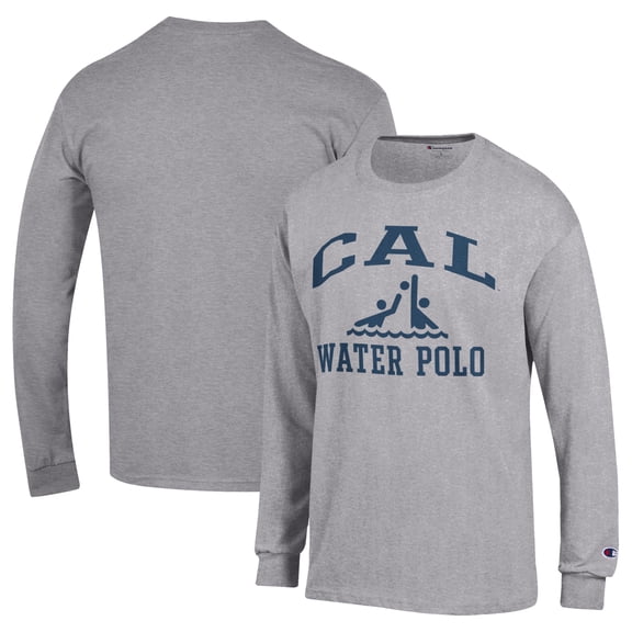 Men's Champion Gray Cal Bears Water Polo Icon Long Sleeve T-Shirt