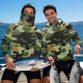 thumbnail image 7 of SEANATIVE Fishing Shirts for Men Hooded Sun Protection Rash Guard Long Sleeve Breathable Athletic Hoodie with Face Mask, for Outdoor Hiking Camping Fishing, S, Green Camouflage Print, 7 of 7