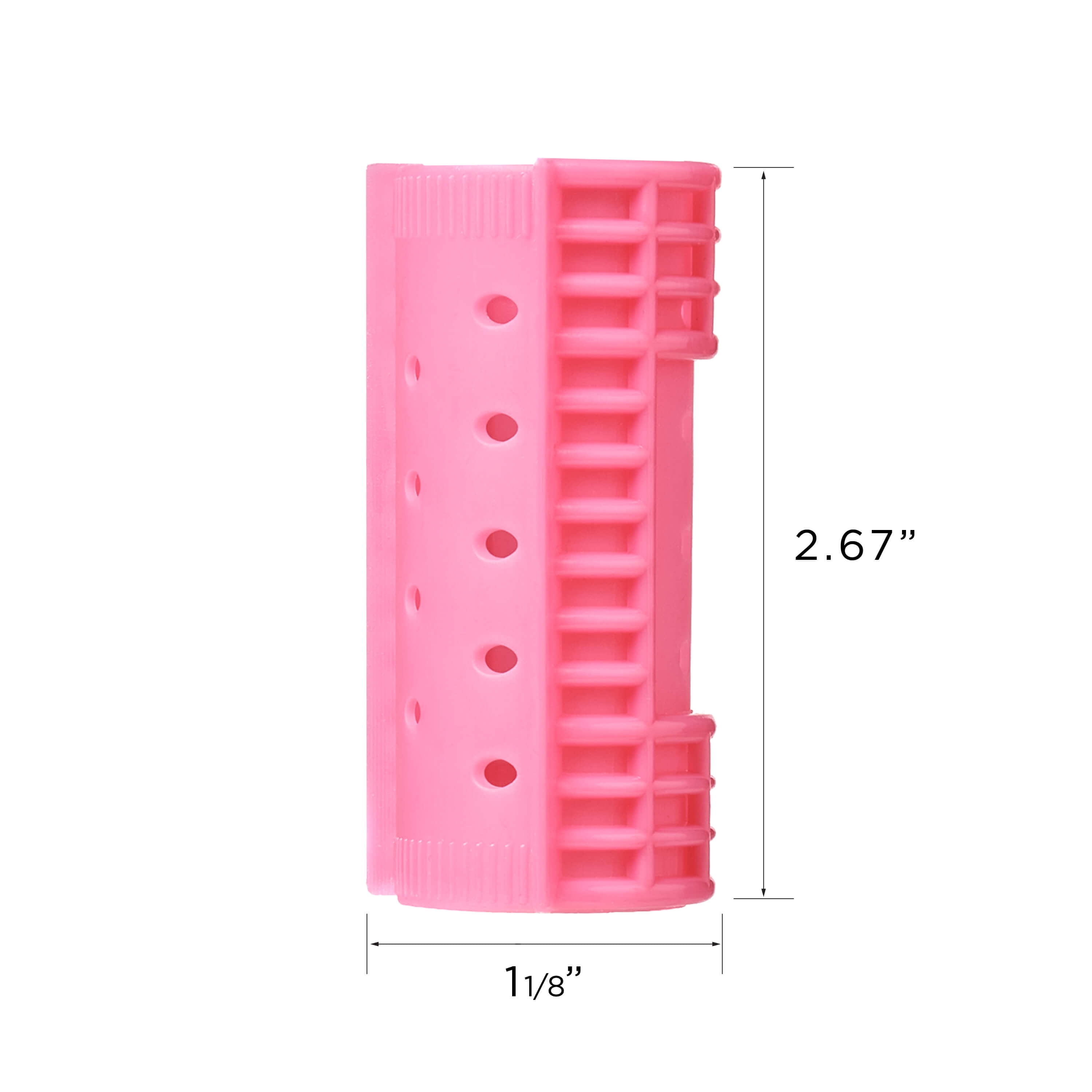 (12 pack) KISS COLORS & CARE Magnetic Snap On Hair Roller, 1 1/8", X-Large, 8 Piece Set, Hot Pink