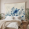 thumbnail image 3 of Blue Ombre Floral Tapestry for Bedroom Wall Hanging Tapestry, Spring Elegant Flowers Beige Rustic Ceiling Backdrop Tapestries Poster Blanket Wall Decor for Teens Room Living Room Dorm 55" x 73", 3 of 8