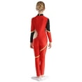thumbnail image 2 of iEFiEL Kids Girls Figure Skating Bodysuit Ballerina Gymnastics Acrobatics Leotard Long Sleeve Shiny Rhinestones Jumpsuit Red 8, 2 of 7