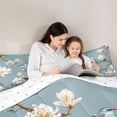 thumbnail image 5 of Feelyou Rustic Flower Floral Full Size Comforter Sets, Kawaii Bird Animal Bedding Comforter Set, Vintage Chinese Style Reversible Bedding Sets, Lightweight Room Decor, 3-Piece, 5 of 8