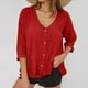 thumbnail image 4 of Ailaofu Women's V Neck Summer Tops Casual Henley Button Down T Shirts, 4 of 5