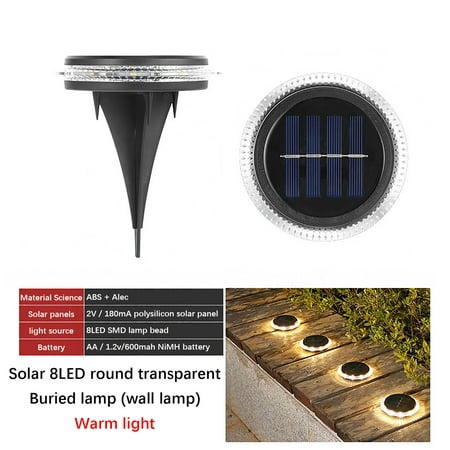 

SDJMa Solar Deck Lights Driveway Walkway Dock Light Solar Powered Outdoor Waterproof Stair Step Pathway Ground LED Lamp for Backyard Patio Garden Auto On/Off - 2 Pack