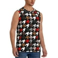 thumbnail image 2 of Haiem Men's Houndstooth Green Red Print Tank Tops Summer Sleeveless Cut Off Workout T-Shirts Fitness Vest Athletic Undershirts-3X-Large, 2 of 8