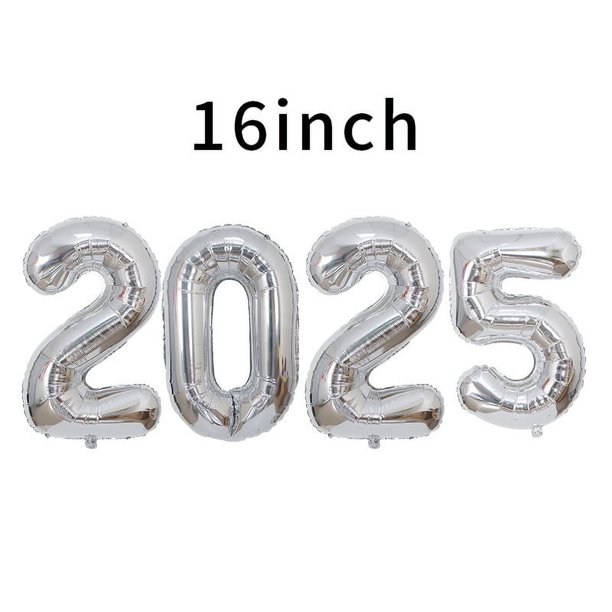 Juego de 5 globos grandes 2025 - Suministros para fiestas de Nochevieja Globos 2025 dorados - Decoraciones de Año Nuevo 2025 - Globos de Año Nuevo 2025