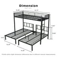 thumbnail image 4 of Triple Metal Bunk Bed Twin over Twin with Ladder, Convertible 3 Bunk Beds, Metal Bunk Bed with Stairs & Shelf, Black, 4 of 10