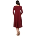 thumbnail image 4 of Women's Casual Basic Comfy 3/4 Sleeve Flare A-line Midi Long Maxi Dress, 4 of 6