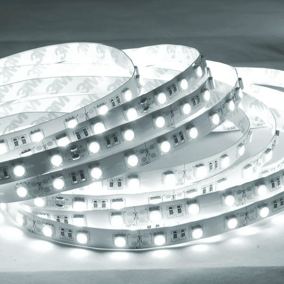 ABI Daylight White 6000K High Brightness Flexible LED Light Strip, SMD 5050 LED Chips, 5 Meters / 16.4 FT Spool, 12VDC (Adapter Not Included)