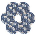 thumbnail image 2 of Haosy Set of 6 Drink Woven Coaster with Holder Heat Resistant Non-Slip Bar Coasters 4 Inches Polar Bears Wearing Sweaters, 2 of 7
