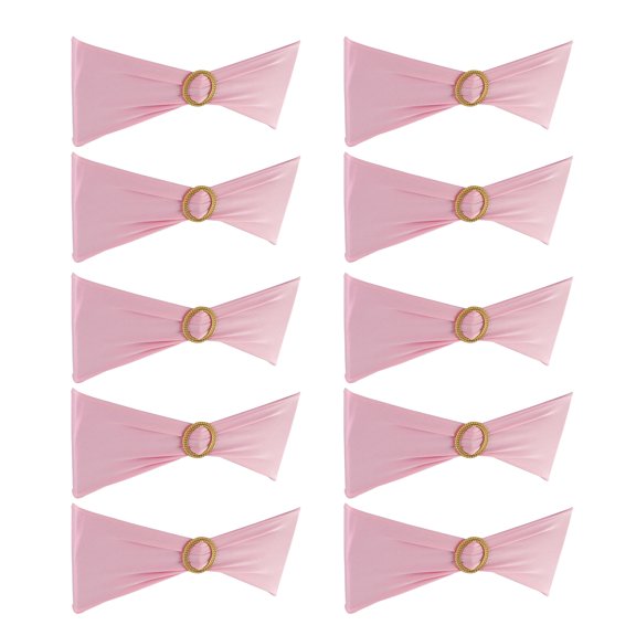 Ruanlalo 10 Pcs Chair Sashes Stretchy Chair Back Bands Chair Ties Bows with Buckle Slider for Wedding Party Hotels Banquet Decoration