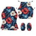 thumbnail image 2 of Xoenoiee Tropical Hibiscus Palm Leaves Pattern Stretch Gaming Chair Cover with Armrest Cover, Soft Computer Chair Cover Dust Protection Rotating Desk Chair Protector for Office Computer Racing Seat, 2 of 7