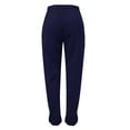 thumbnail image 2 of YUEJUIR Slacks for Women Women's Casual Solid Pocket Pants High Waist Elastic Band Pants White Pants Women Pants Lightweight Pants Women (Navy Blue,XXL), 2 of 5