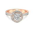 thumbnail image 3 of IGI Certified 0.50 Carat Round Shape Lab Grown Diamond Engagement Ring | 14K Rose Gold | Around the Globe Halo Diamond Ring | FG-VS1-VS2 Quality Friendly Diamonds, 3 of 6