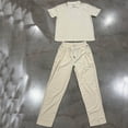 thumbnail image 4 of Maqroz Mens 2 Piece Outfits Quarter Zip Short Sleeve Shirt and Pants Business Formal Wedding Office Wear Lightweight Professional Elegant Ceremony Outfit, 4 of 9