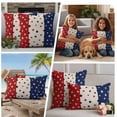 thumbnail image 5 of Red Blue Stars 4th of July Outdoor Waterproof Pillow Covers, Independence Day Rustic Decorative Square Throw Pillowcase Sofa Cushion Sham for Patio/Couch/Chair, 24"x24" 2 Pack, 5 of 8