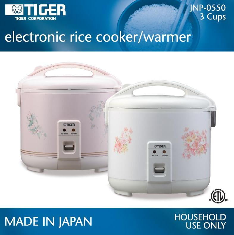 Tiger JNP-1000-FL 5-Cup Rice Cooker and Warmer Uncooked Floral White 