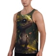 thumbnail image 2 of Gukieu Cute Leaf Animal Print Men's Quick Dry Fitness Vest, Round Neck Sleeveless Fitness Bodybuilding Top-Large, 2 of 7