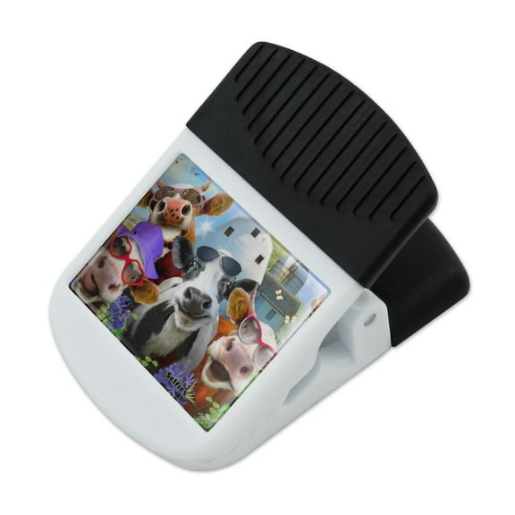Udderly Cool Cow Farm Selfie Refrigerator Fridge Magnet Magnetic Hanging Hook Note Snack Clip