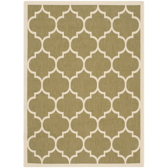 Safavieh Courtyard Alyssa Geometric Indoor/Outdoor Area Rug, Green/Beige, 2'7" x 5'
