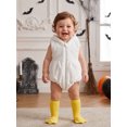 thumbnail image 3 of Cjfdfy Newborn Baby Boy Girls Halloween Animal Costume Outfit Goose Plush Hooded Sleeveless Romper And Socks 2 Pcs Set Infant Cute Animal Warm Hooded Sleeveless Jumpsuit 0-2Y, 3 of 9