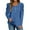 Blue, variant on Hwmodou Laides T-Shirts Solid Color Long Sleeve O-Neck Long Puff Tunic 2023 Henley Dressy Women Casual Tops Office Business Tshirts For Woman Beige L