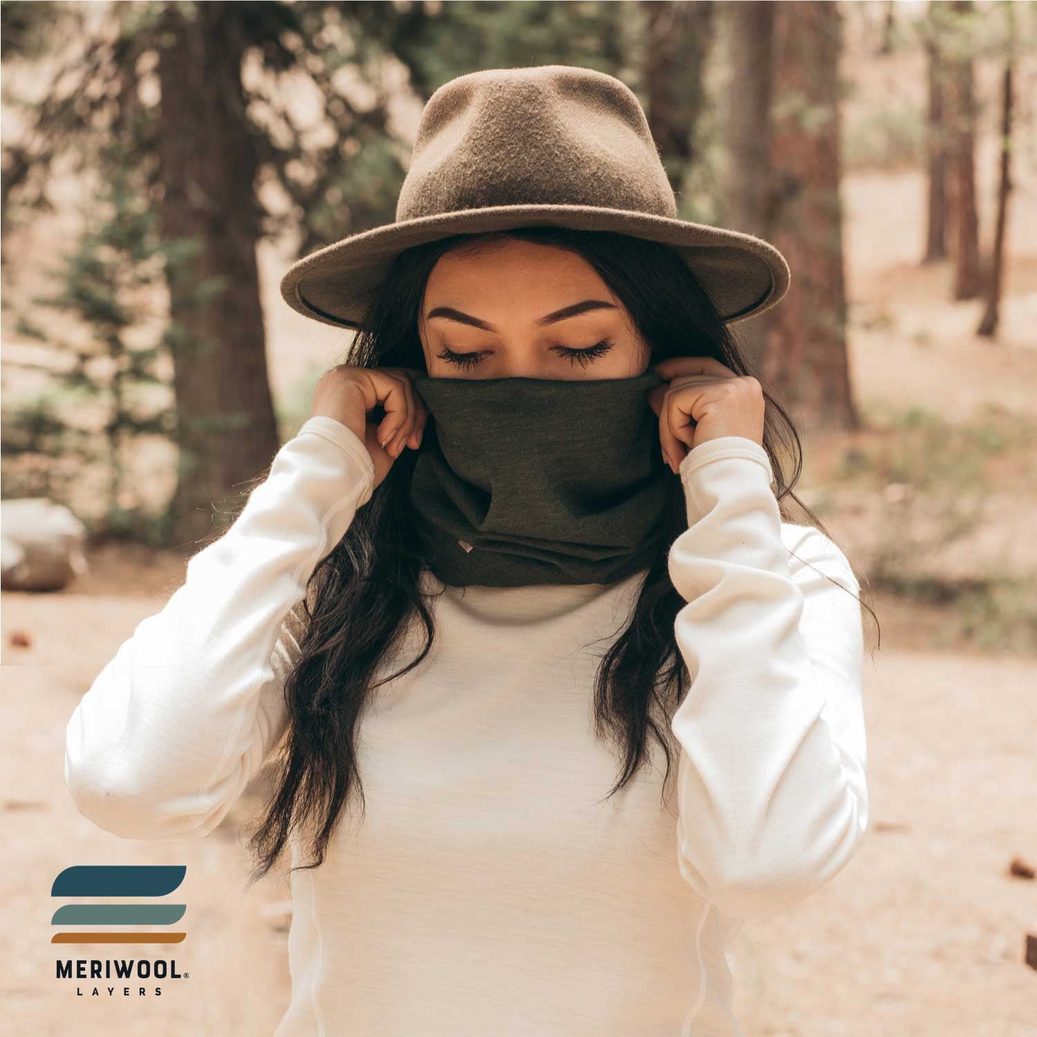 MERIWOOL Unisex Merino Wool Neck Gaiter Choose Your Color