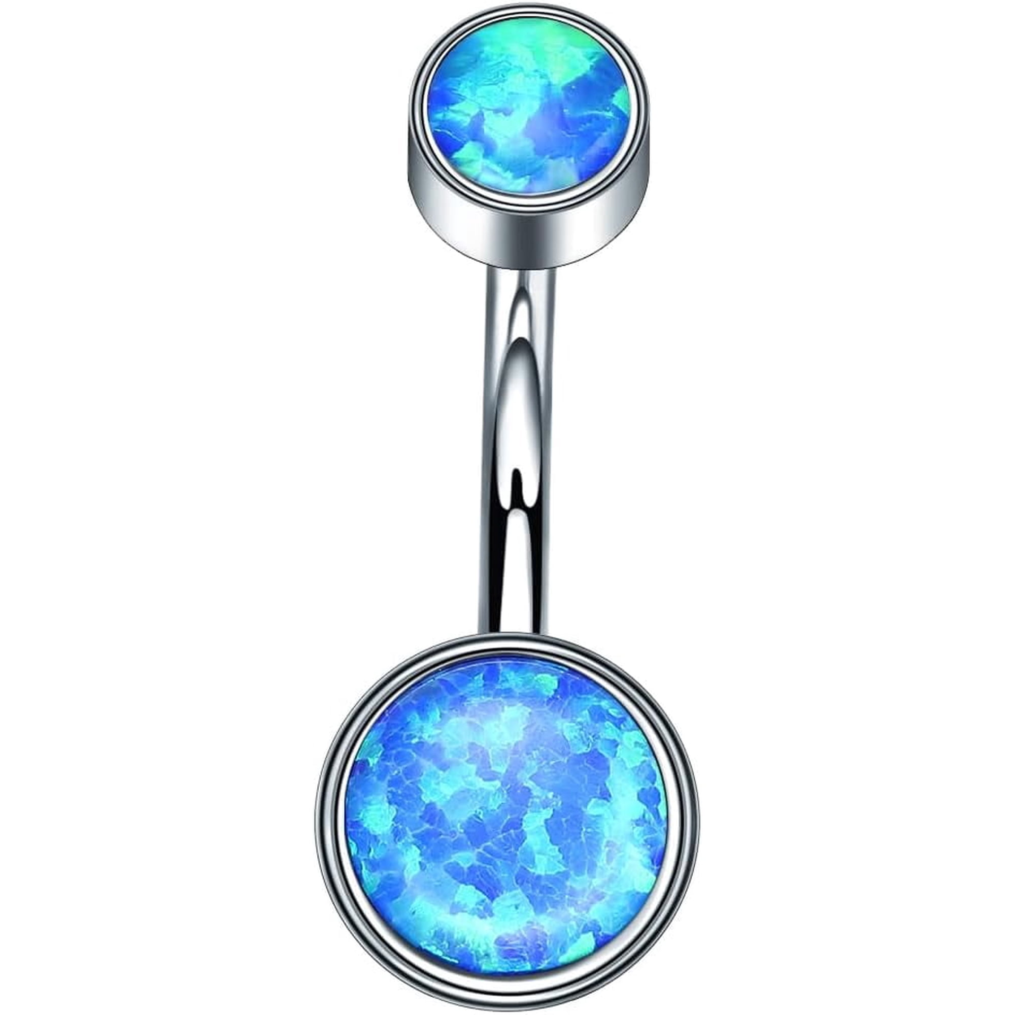 G23 Titanium Belly Button Rings Hypoallergenic Threaded 14G Navel Body Piercing Jewelry Birthstone for Women