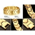 thumbnail image 5 of HOOUN 18mm Titanium Germanium Magnetic Energy Mens Bracelet Power Balance Gold Black-gold, 5 of 8