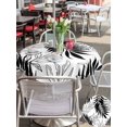 thumbnail image 4 of Outdoor Tablecloth with Umbrella Hole and Zipper, Black Leaves Round Table Cloth 54 Inch Waterproof Tablecloth, Abstract Modern Geometric Lines Simple Art Picnic Table Cover for Patio Camping, 4 of 7