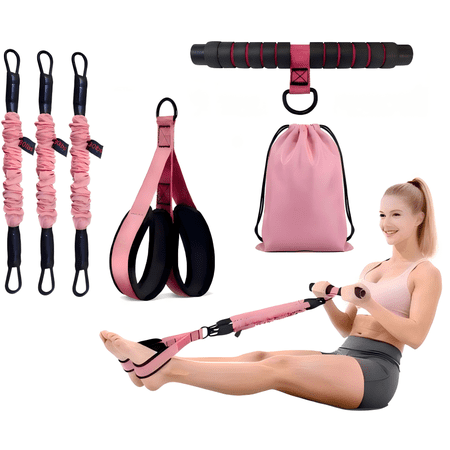 Upgraded Multifunction Pedal Resistance Band with Handle – 3 Adjustable Resistance Bands for Abdomen, Core, Legs, Arm & Waist Workout – Home Exercise Equipment for Women – 30lbs to 90lbs