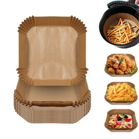 Special Paper for Air Fryer, Household Baking Oil Paper, Circular Barbecue Oil Absorbing Paper, Square Paper Tray Silicone Paper