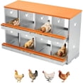thumbnail image 2 of Royalbelle Orange 4 Hole Chicken Nesting Box, Galvanized Steel Laying Box Wall-Mounted, 2 of 7