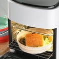 thumbnail image 3 of Sunjoy Tech Round Silicone Fryer Liner Dual Handles Food Grade BPA Free Heat Resistant Dishwasher Safe Reusable Oven Baking Tray Basket Bowl Kitchen Supplies, 3 of 8