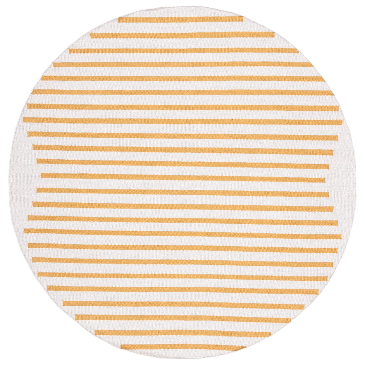SAFAVIEH Montauk Amadine Striped Cotton Area Rug, Ivory/Gold, 9' x 12'