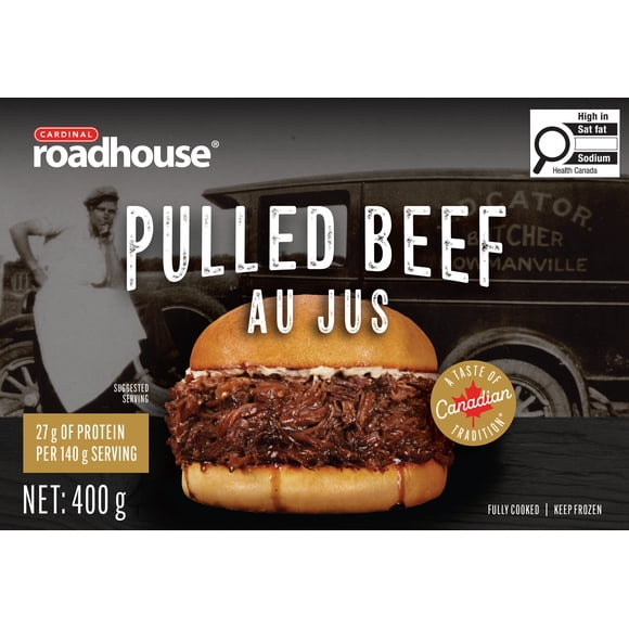 Fully Cooked Pulled Beef Au Jus, Cardinal Roadhouse Fully Cooked Pulled Beef Au Jus 400g
