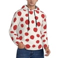 thumbnail image 2 of Naloa Abstract Red Polka Dot Men's Casual Hooded Collar Drawstring Hoodies Pullover Sweatshirts Casual Long Sleeve Shirts-Medium, 2 of 7