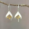 thumbnail image 4 of HOOUN Vintage 925 Silver Filled Flower Earrings Ear Hook Wedding Drop Dangle Jewelry-Style 2, 4 of 4