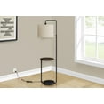 thumbnail image 2 of Lighting, 67"H, Floor Lamp, Usb Port Included, Black Metal, Ivory / Cream Shade, Contemporary, 2 of 2