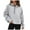 10-Gray, variant on Women Oversized Zip Up Hoodie Fleece Quarter Zip Pullover Sweatshirts Solid Long Sleeve Warm Hoodies with Pockets 11-Navy M